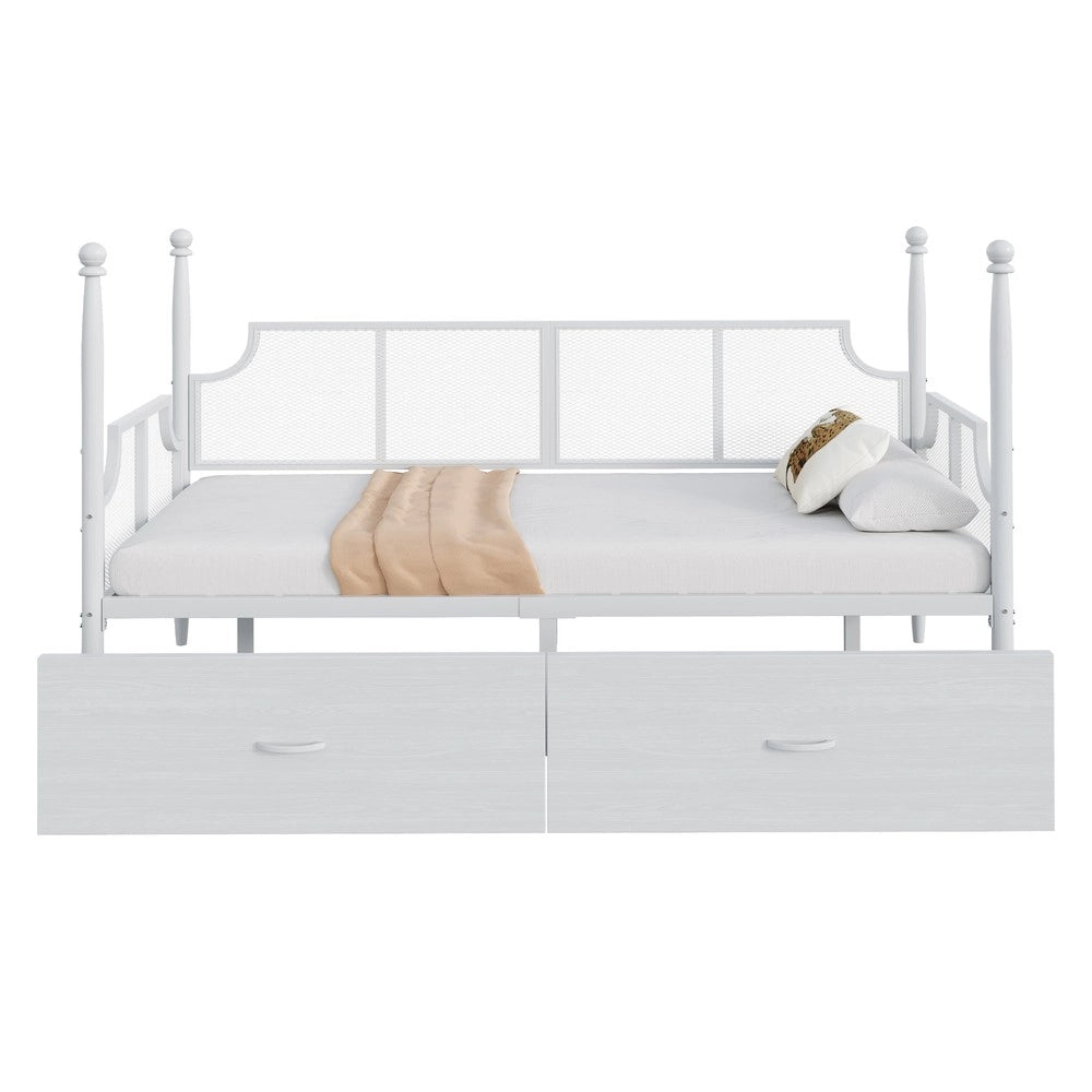 Letto Singolo in Metallo con Rete ¨C MINIMAL ¨C Bianco 90x200