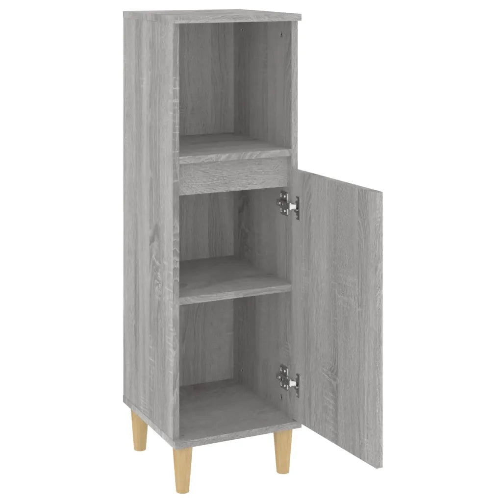 Mobile bagno moderno con vani contenitori flessibili 30 x 30 x 100 cm realizzato in legno composito Sonoma grigio 02_0048405