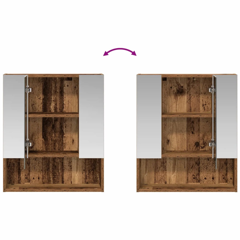 Mobiletto per specchio da bagno Legno vecchio 60 x 14.5 x 70 cm