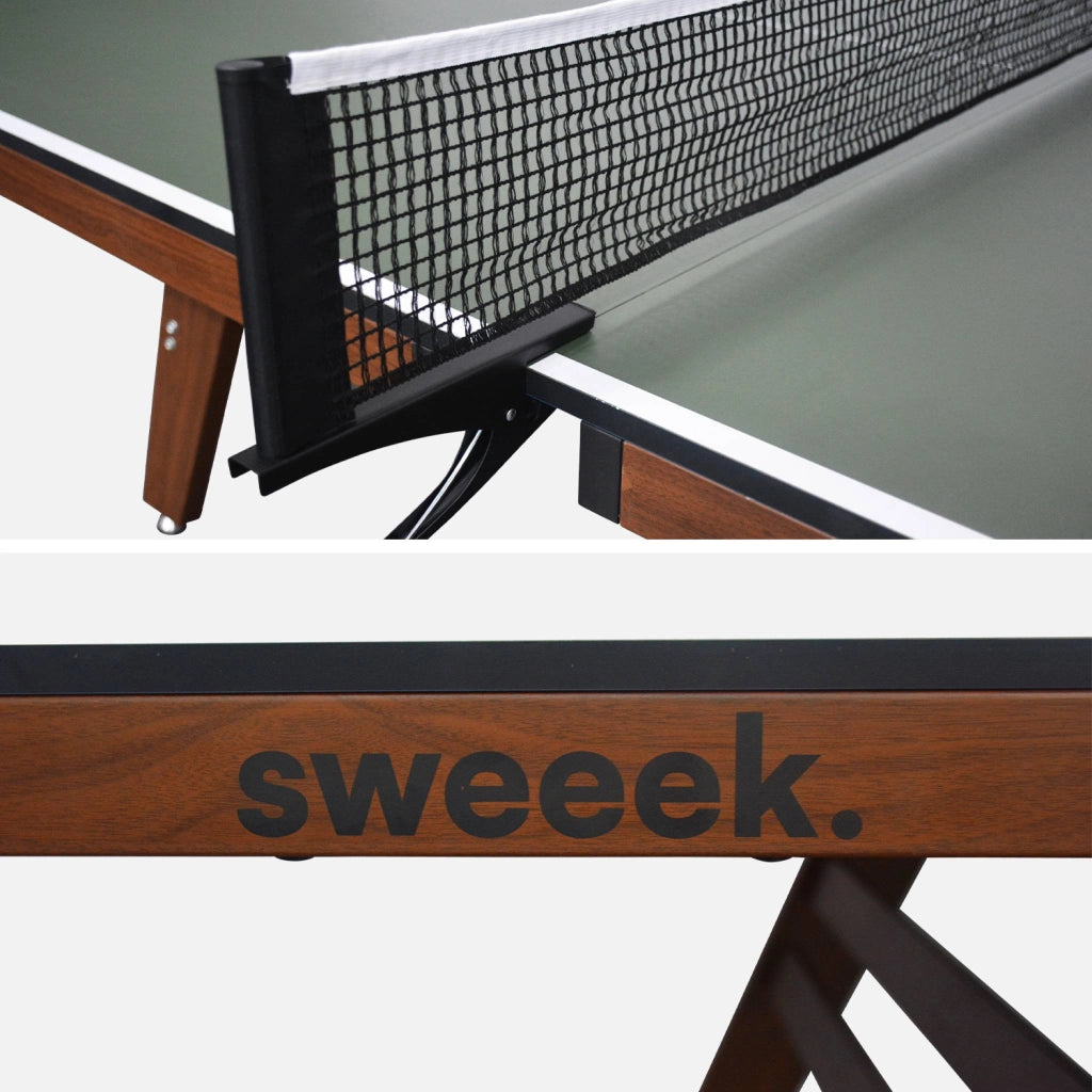 Tavolo da ping pong per interni deluxe con 2 racchette e 3 palline,