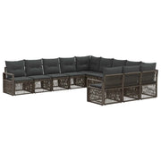 Set Divano da Giardino 11 pcs Grigio polyrattan 3435851