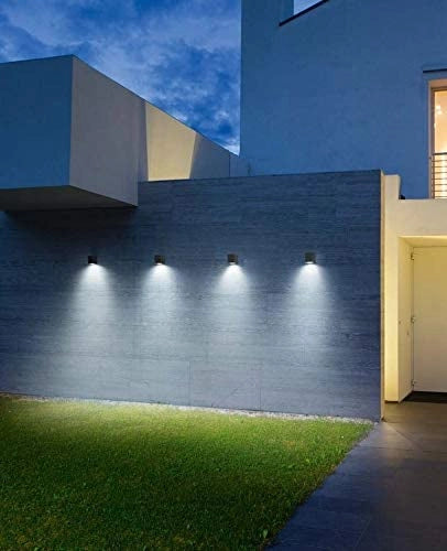 APPLIQUE LAMPADA DA PARETE A MURO GU10 LED PER INTERNO ESTERNO MODERNO FARETTO IMPERMEABILE ILLUMAZIONE GIARDINO