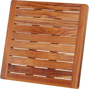 Tappeto da bagno 50 x 50 cm in teak, impermeabile e resistente alla muffa, quadrato, antiscivolo, CB5050, per uso interno ed esterno.