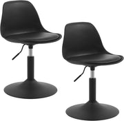 2x Sgabello con Schienale Moderno Sedia da Cucina Girevole a 360° Altezza Regolabile Senza Braccioli in PU Altezza della Sedia 39,5cm-50,5cm Nero BH304sz-2