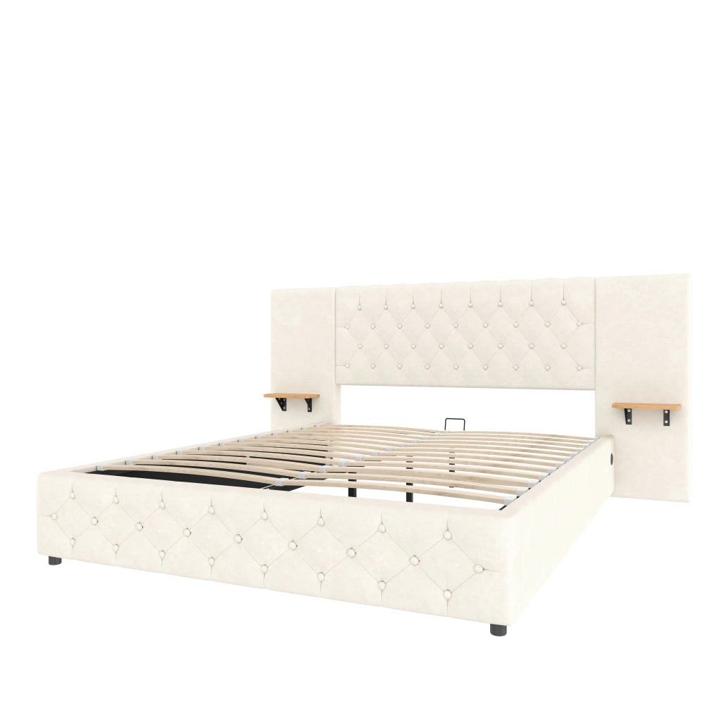 Letto Contenitore con Testiera LED, USB e Sollevamento Idraulico ¨C MINIMAL ¨C 160x200