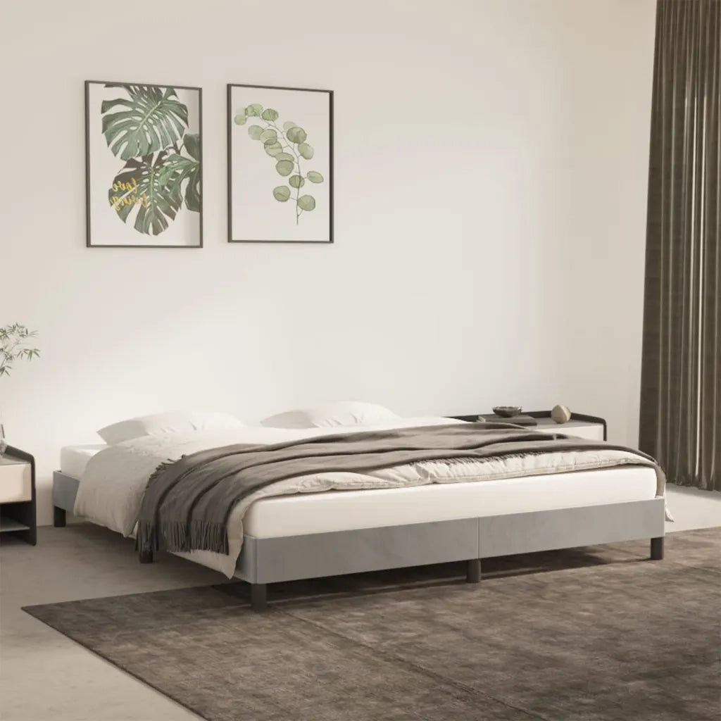 Giroletto senza Materasso Grigio Chiaro 160x200 cm Velluto 346982