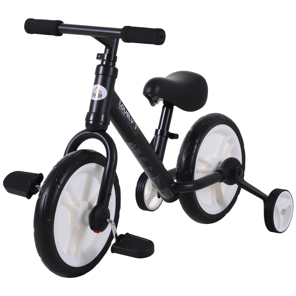 Bicicletta senza pedali 2 in 1 per bambini ¨C Xylo ¨C Ruote 12' acciaio nero regolabile 2-5 anni