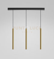 THALASSIA S/3P - SOSPENSIONE LINEARE IN ALLUMINIO COLORE ORO A LED 3 LUCI 3000K 1194LM 3X7W