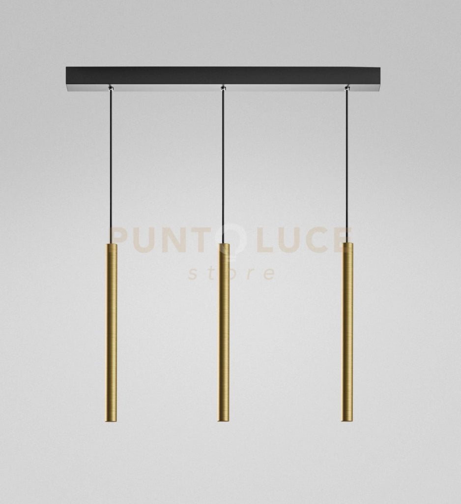 THALASSIA S/3P - SOSPENSIONE LINEARE IN ALLUMINIO COLORE ORO A LED 3 LUCI 3000K 1194LM 3X7W