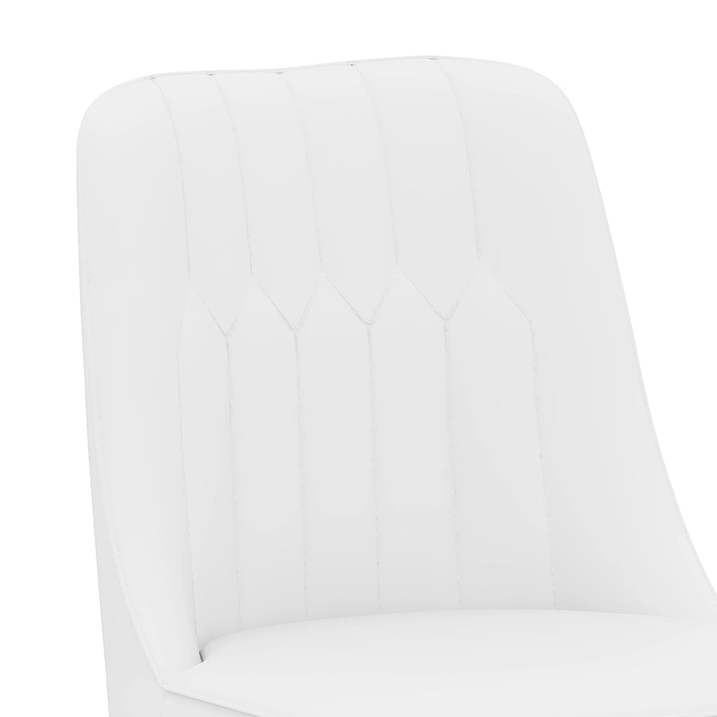 Sgabello da bar set da 2 girevole a 360° e regolabile in altezza con schienale trapuntato in PU metallo bianco e oro