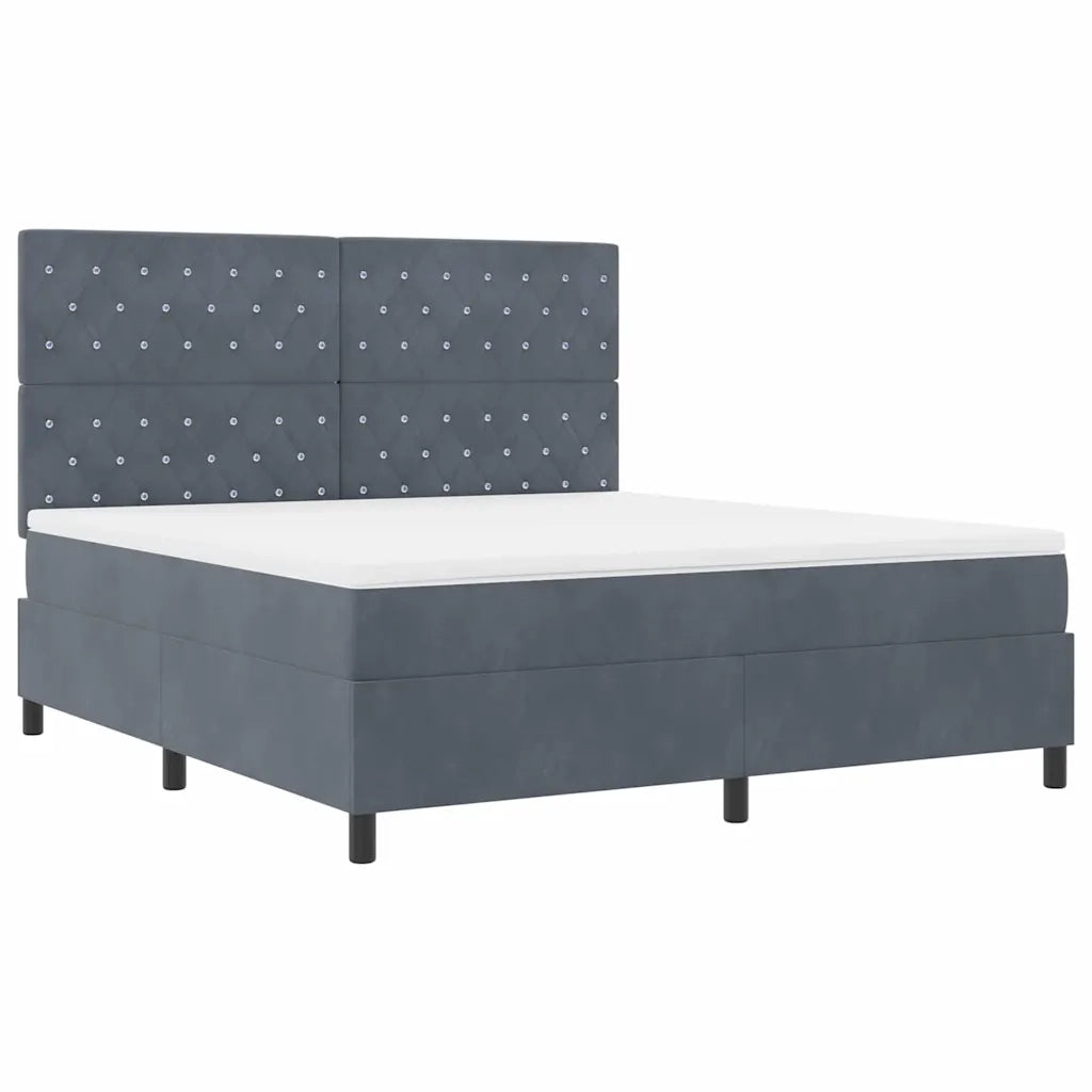 Letto a Sorgente LED Grigio scuro 180 x 200 cm Velluto 3343263
