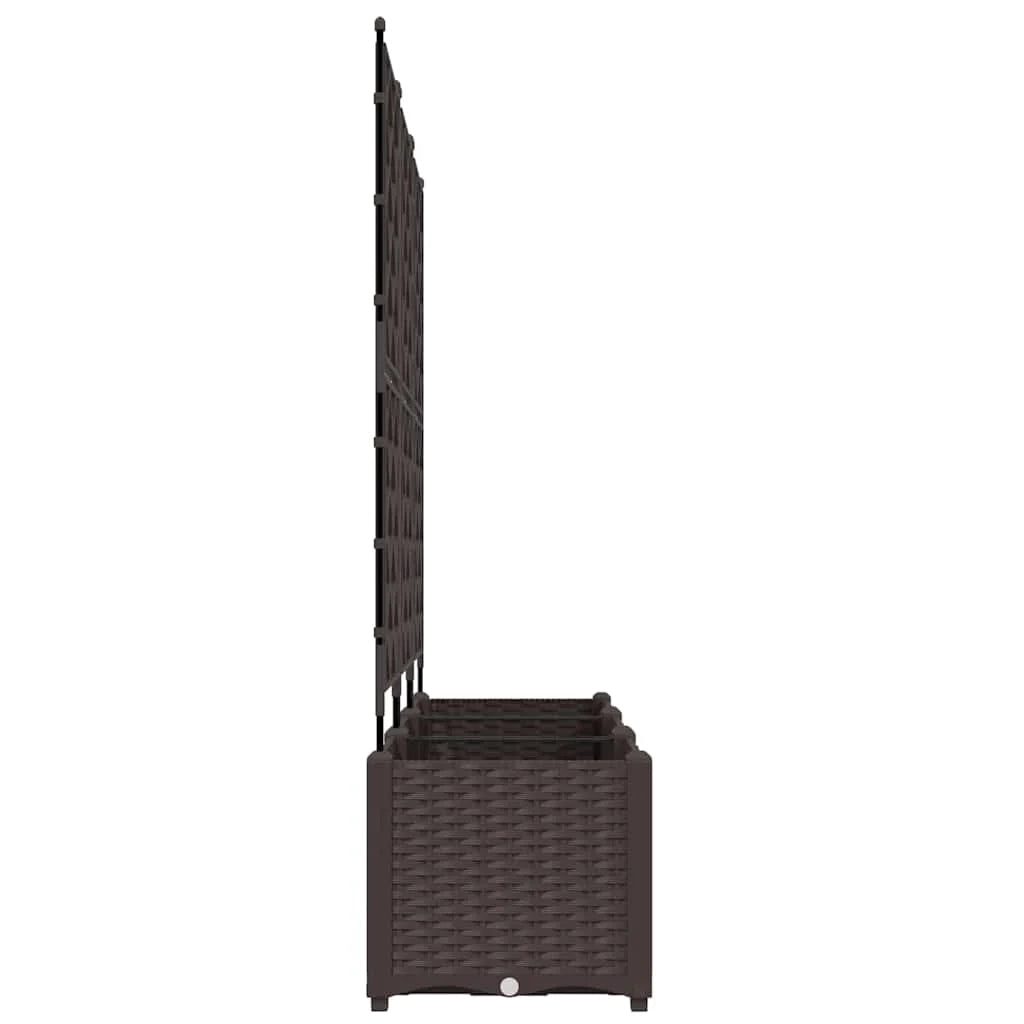 Set di 3 fioriere da giardino moderne per esterni 120 x 40 x 143 cm acciaio marrone 02_0058515