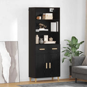 Credenza Rovere Nero 69,5 x 32,5 x 180 cm Legno multistrato