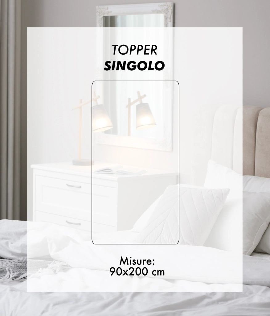 Topper Aloe Vera 400 Grammi Ad Alta Densità Correttore Materasso Con Elastici Coprimaterasso Alto Salva Materassi Spesso Letto Comodo Certificato Oeko Tex Lavabile In Lavatrice Bianco - Singolo