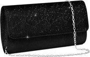 Borsa a Catena con Clutch per Donna, Tote con Catena per Sposa, Tote con Catena per Festa, Borsa a Catena con Schienali per Festa, Borsa a Catena con Schienali per Festa (Nero)