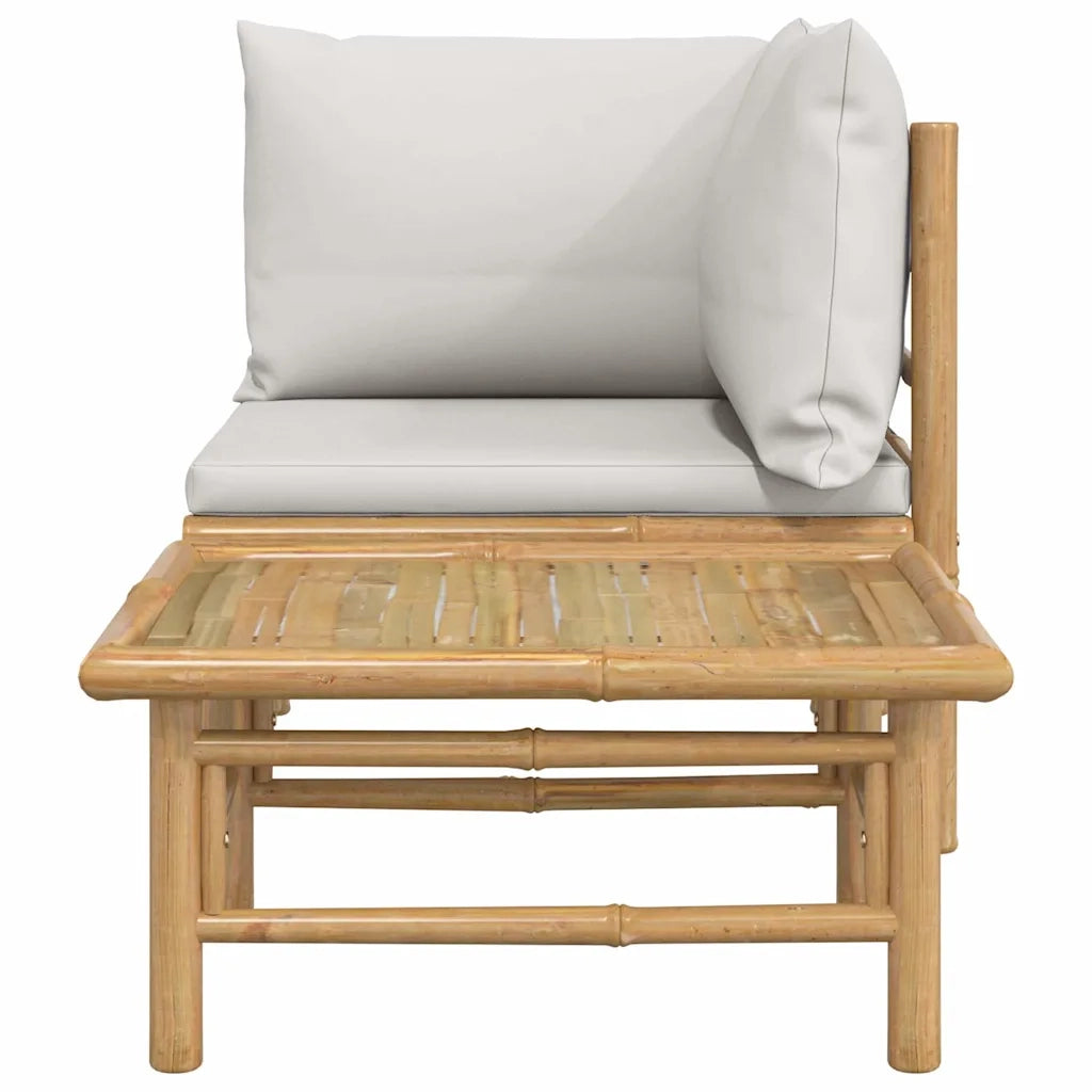 Salotto da Giardino-Set Salotto da Giardino 2pz con Cuscini Grigio Chiaro Bamb¨´ 144839