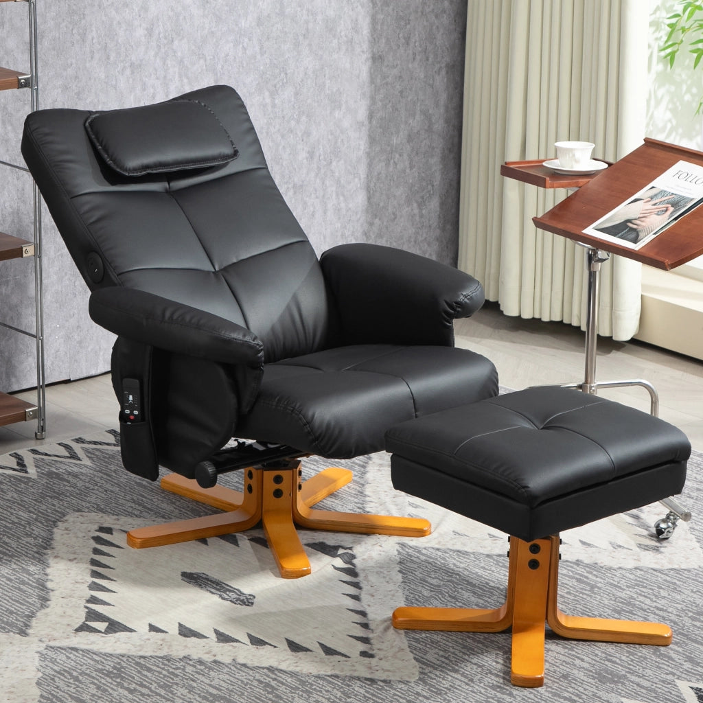 Poltrona relax massaggiante elettrica ¨C Xylo ¨C reclinabile con poggiapiedi e telecomando