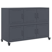 Buffet credenza cassettiera armadio mobile contenitore organizer per cucina soggiorno salotto 100,5 x 39 x 72 cm acciaio antracite 02_0029686