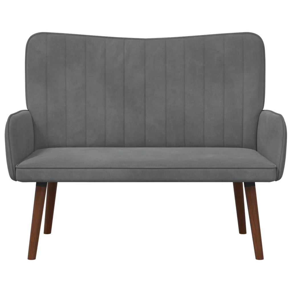 Sofa a Due Posti Grigio scuro 115 x 61 x 87 cm Velluto