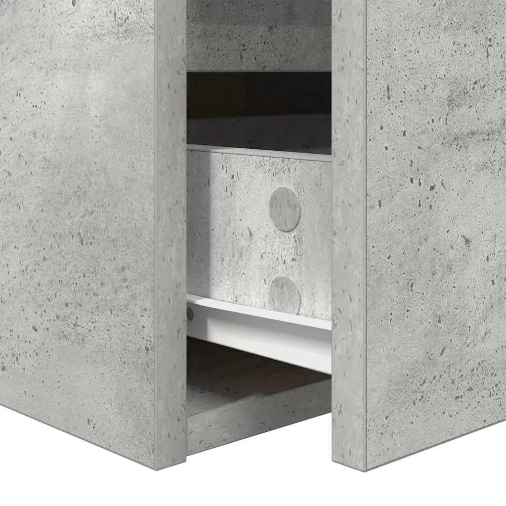 Comodino | Armadio da Notte | Mobiletto da notte a Muro Grigio Cemento 38x34x40 cm