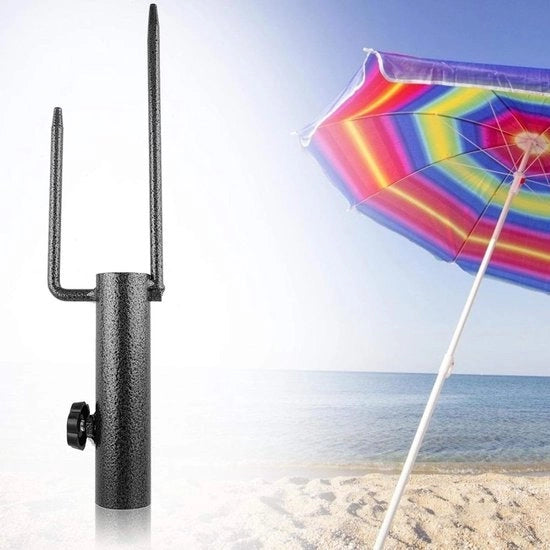 Parasolanker in acciaio inossidabile per ombrellone da spiaggia con attacco per bandiera - Ideale per giardino, sport, picnic.