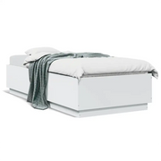 Letto singolo | Letto per adulti | Giroletto Bianco 100x200 cm in Legno Massello