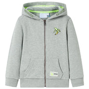 Felpa con Cappuccio e Cerniera da Bambino Cachi Chiaro MÃ©lange 104