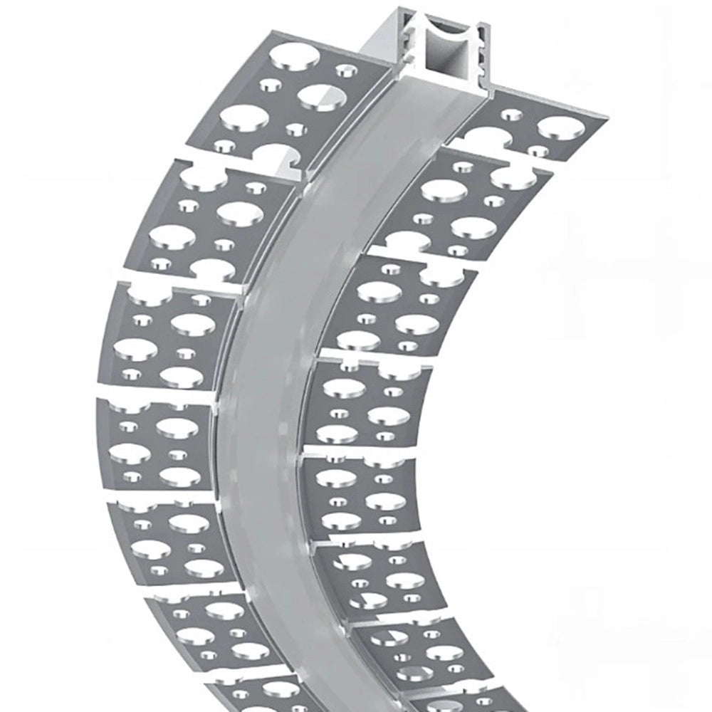 Trade Shop - 5pz Profilo In Alluminio Flessibile Curvabile Ad Incasso 1,5mt Per Strip Led Al-35-s -