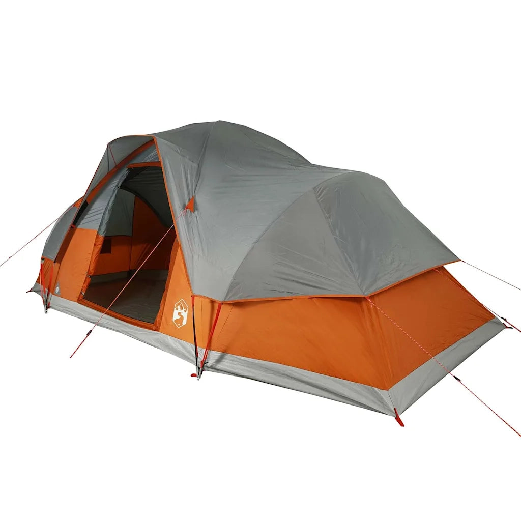 Tenda Familiare a Cupola 9 Persone-Tenda da campeggio Arancione Impermeabile
