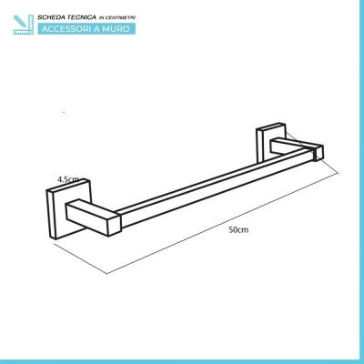 Set accessori a muro 5 pezzi in metallo cromato e viti incluse Rock