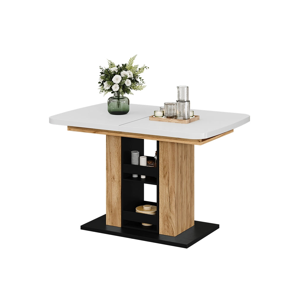 Vicco tavolo da pranzo allungabile Rovere bianco/dorato 120 x 80 cm