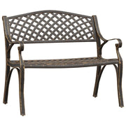 Panca da giardino mobili da giardino per esterni terrazza 102 x 50 x 83 cm fusione di alluminio bronzo 02_0011146