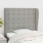 Testiera ad Orecchio-Testata con Orecchie Grigio Chiaro 93x23x118/128 cm in Tessuto 767395