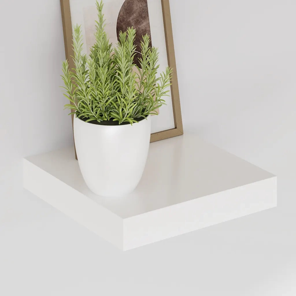 Scaffali a Parete 2 pz Bianco Lucido 23x23,5x3,8 cm in MDF 323740