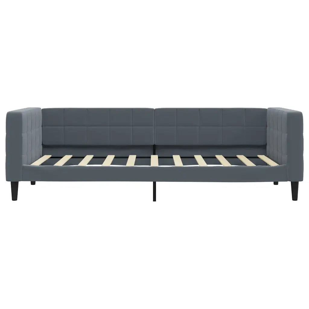 Divano Letto Estraibile Cassetti-Sofa Letto-Daybed Grigio Scuro 90x190cm Velluto 663619