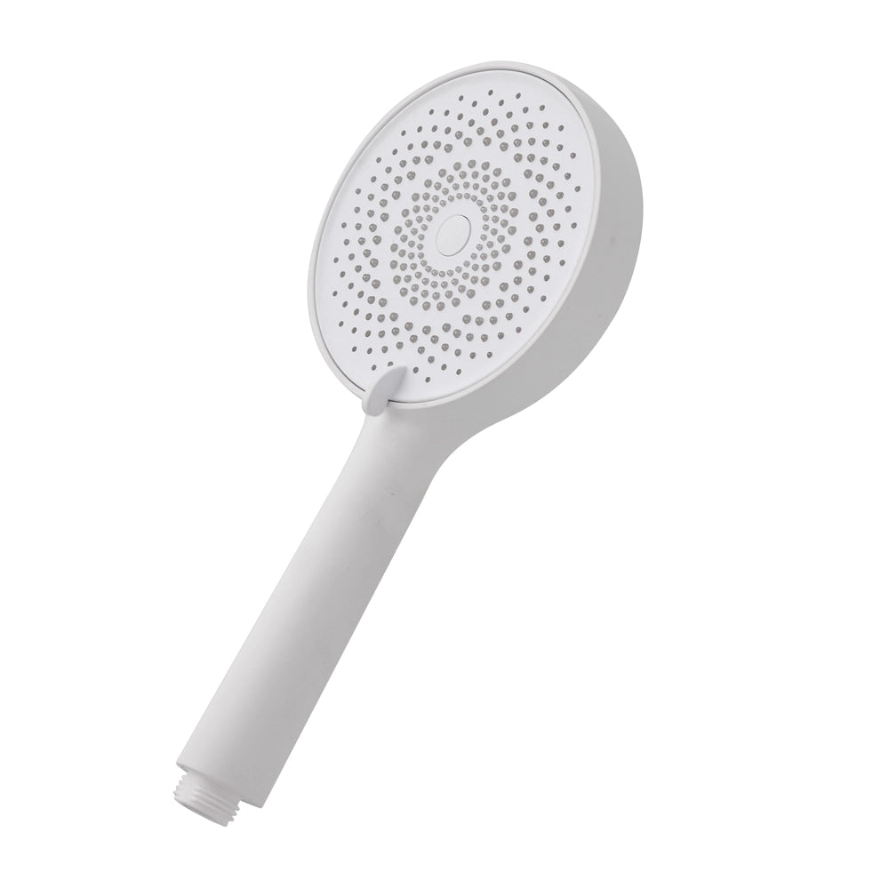 Doccetta tonda moderna 26cm bianco opaco a tre getti in ABS anticalcare Hidra
