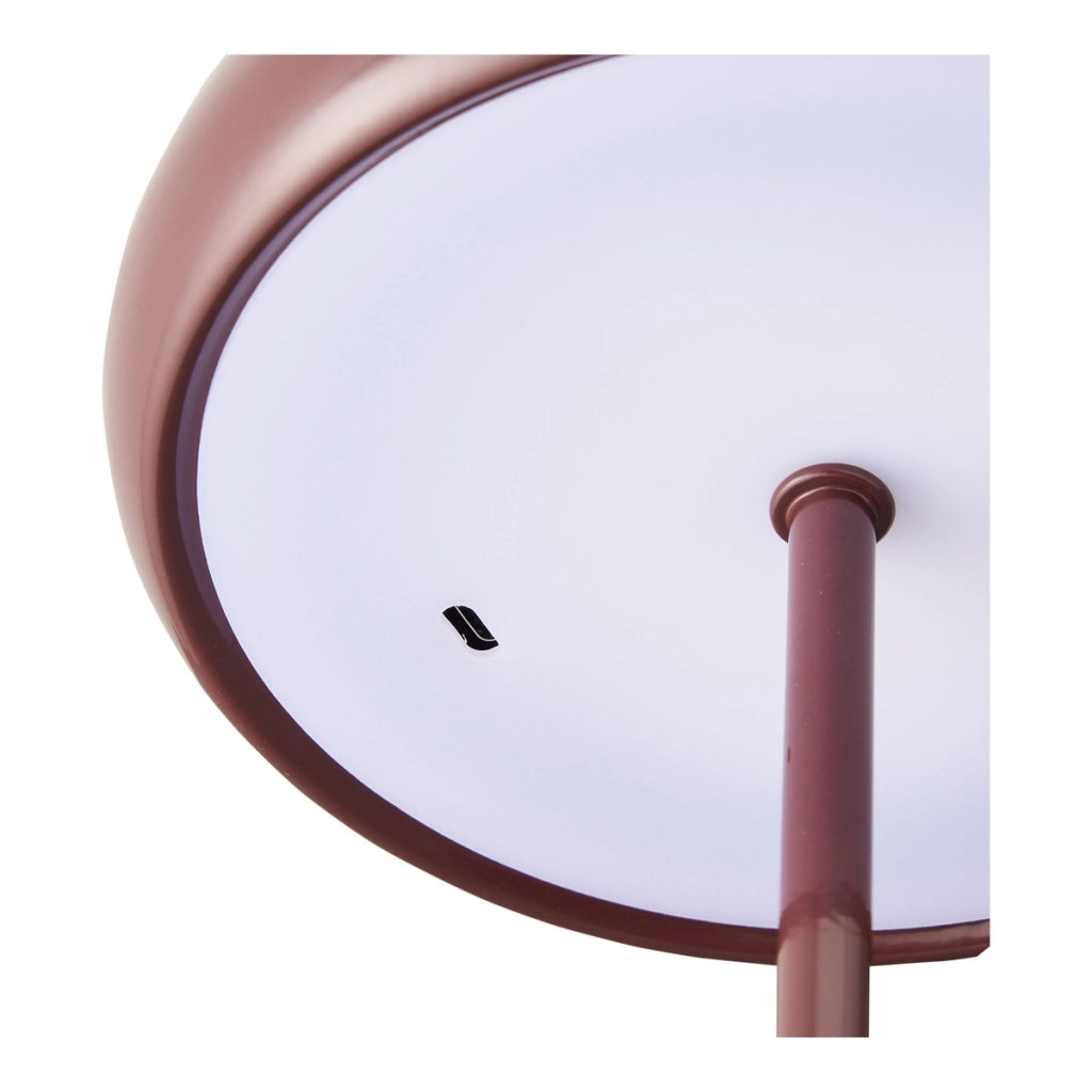 Lampada da tavolo Margate ricaricabile in metallo bordeaux o16 cm