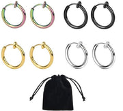Piercing per naso valse 14 mm - 4 pezzi - coperchio - antiallergico - adatto per abbigliamento punk/gotico