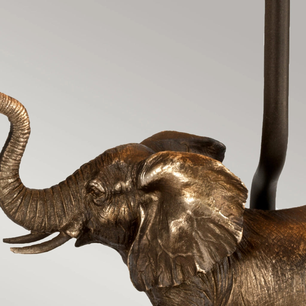 Lampada da tavolo elefante resina marrone Sabi E27 40W