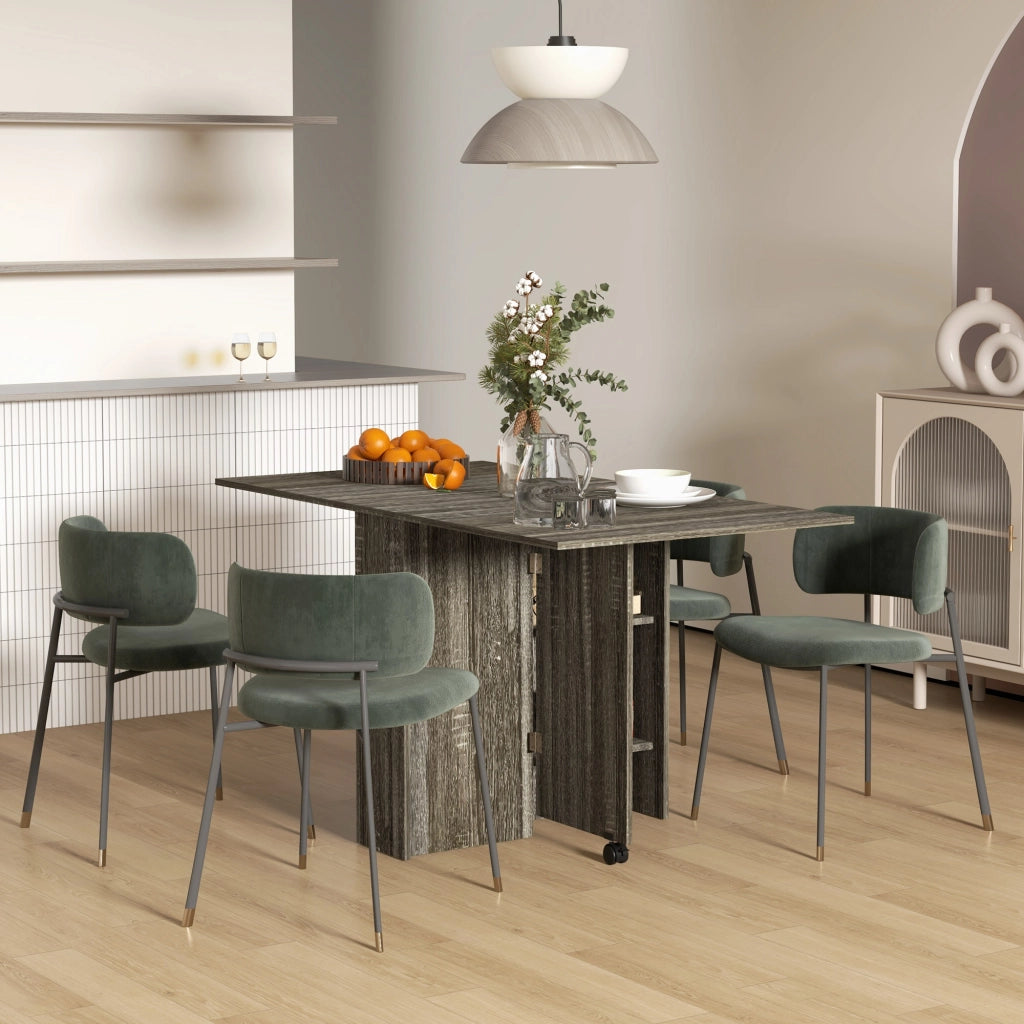 Tavolo da pranzo allungabile a ribalta in legno grigio per 6 persone ¨C Xylo ¨C 140x75x74 cm