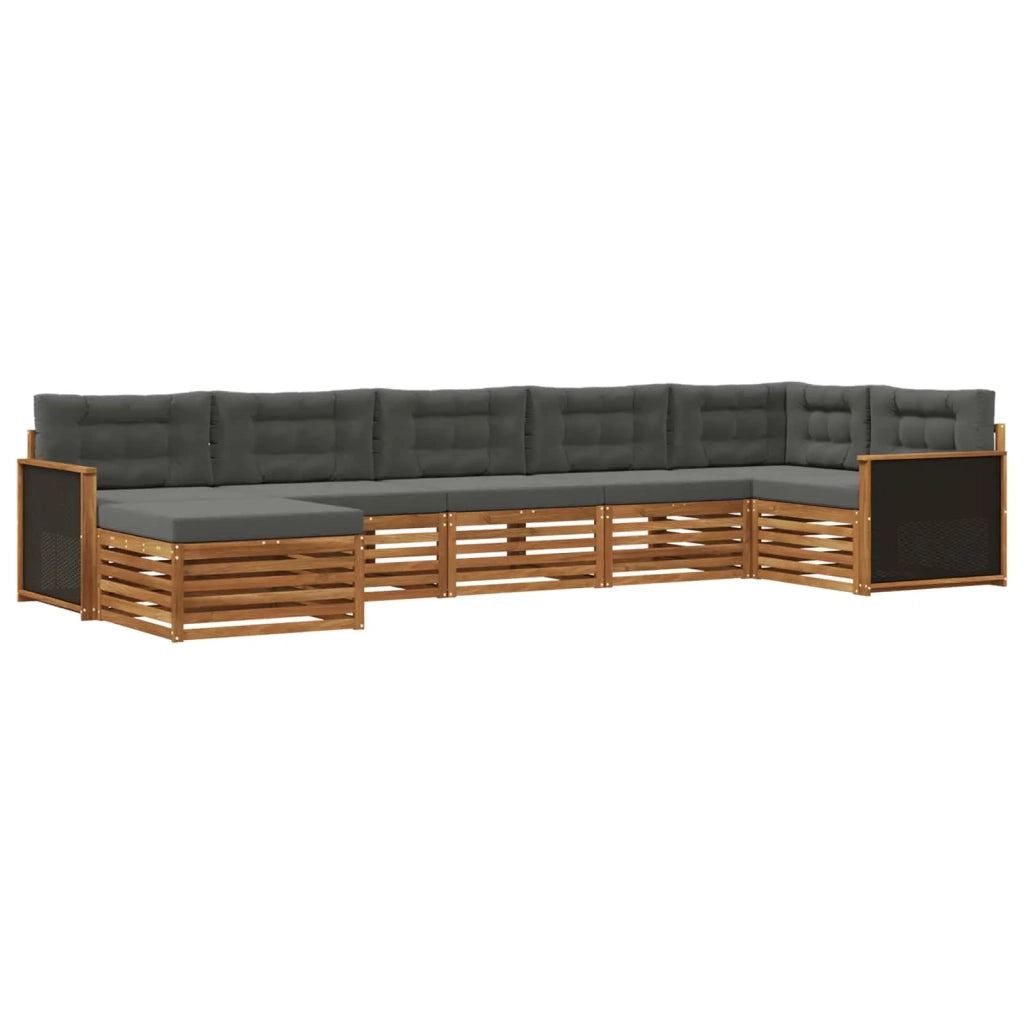 Set di divani da esterno 7 pz Naturale e Antracite 3383615