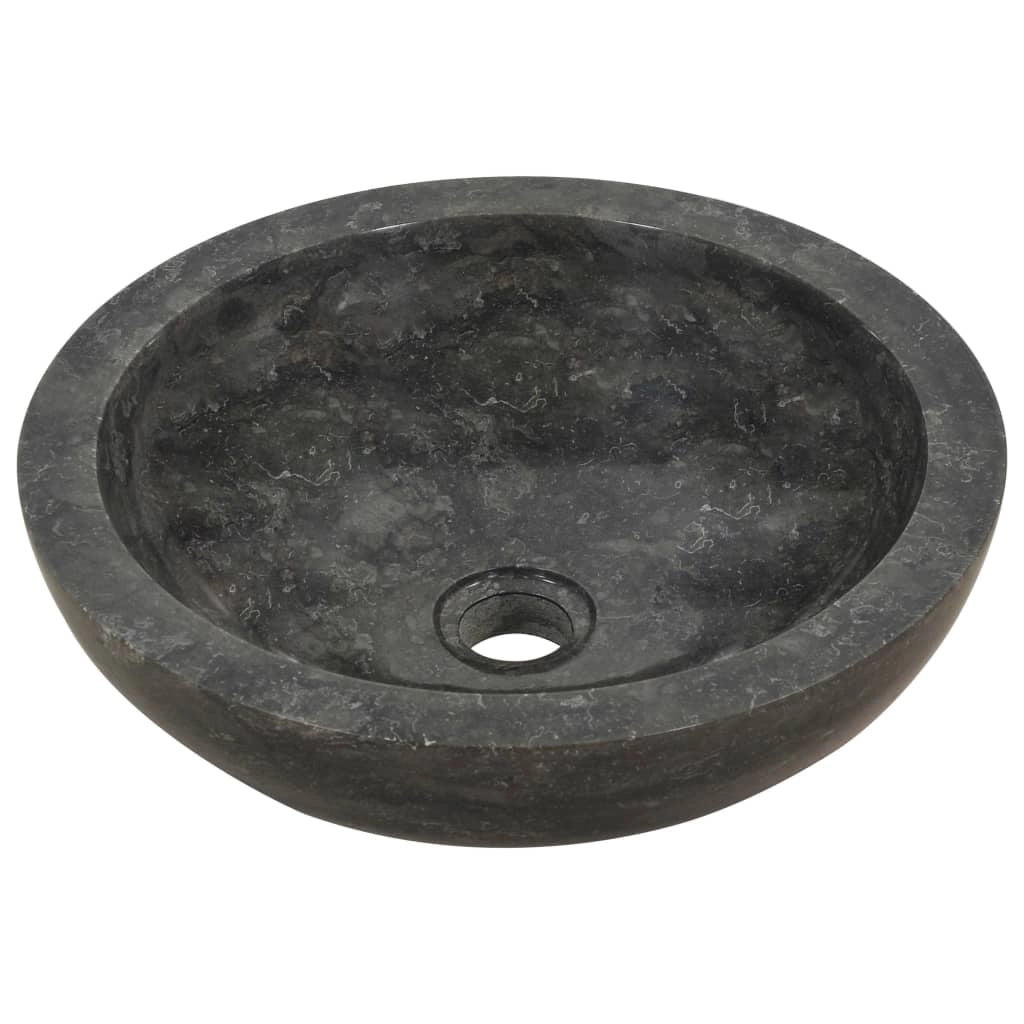 Mobile da bagno 132 x 45 x 75 cm e lavandini in marmo nero teak massello 02_0006553