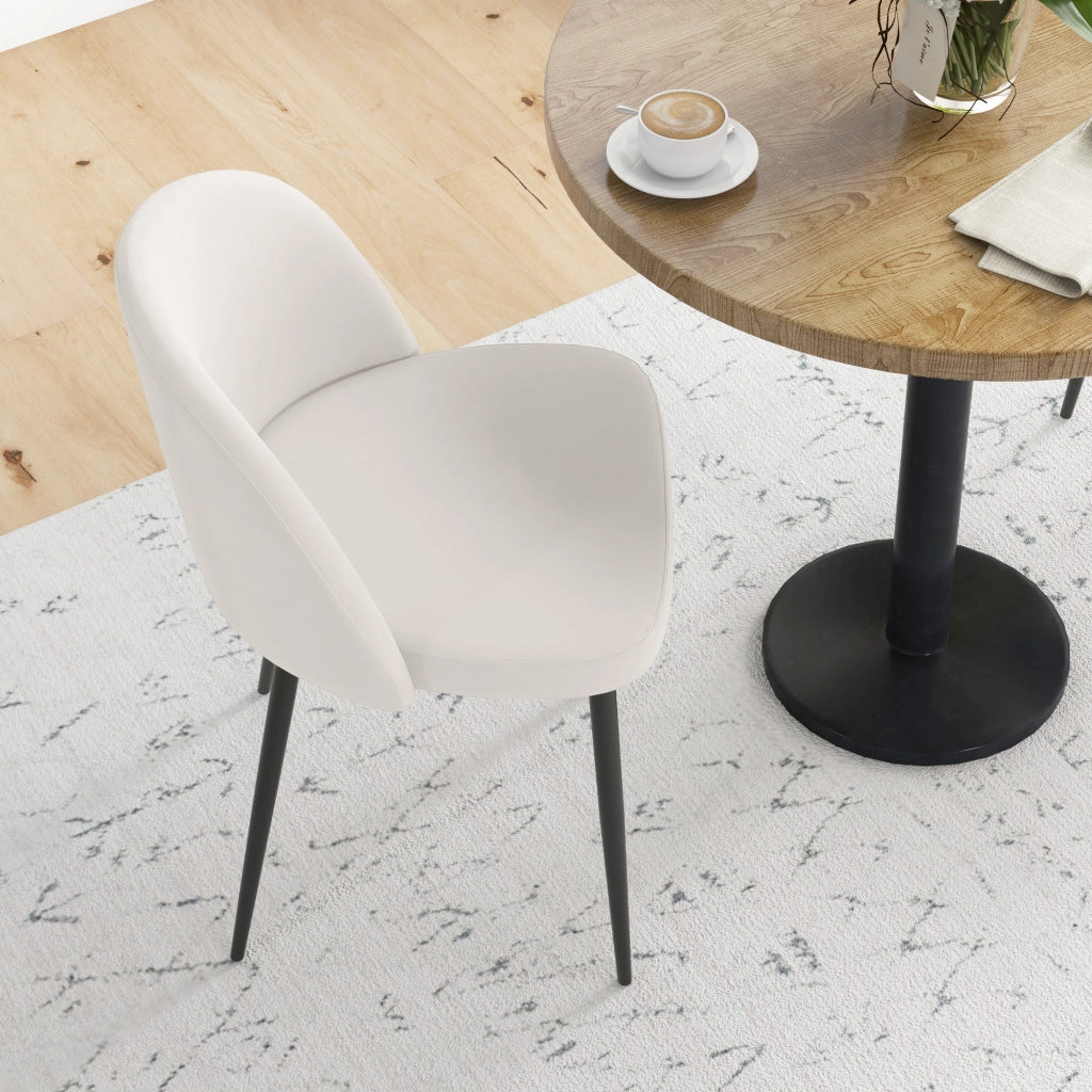 Sedia da pranzo imbottita ¨C zephmum ¨C velluto nero, gambe in metallo