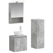 Set di mobili per il bagno 4 pcs Grigio Cemento 3407418