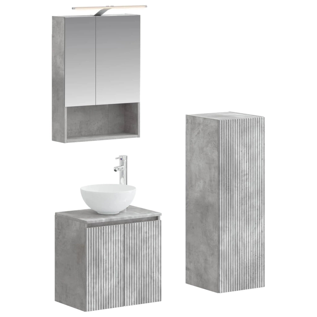 Set di mobili per il bagno 4 pcs Grigio Cemento 3407418