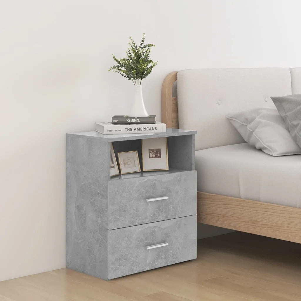 Comodino-Tavolino da notte Grigio Cemento 50x32x60 cm
