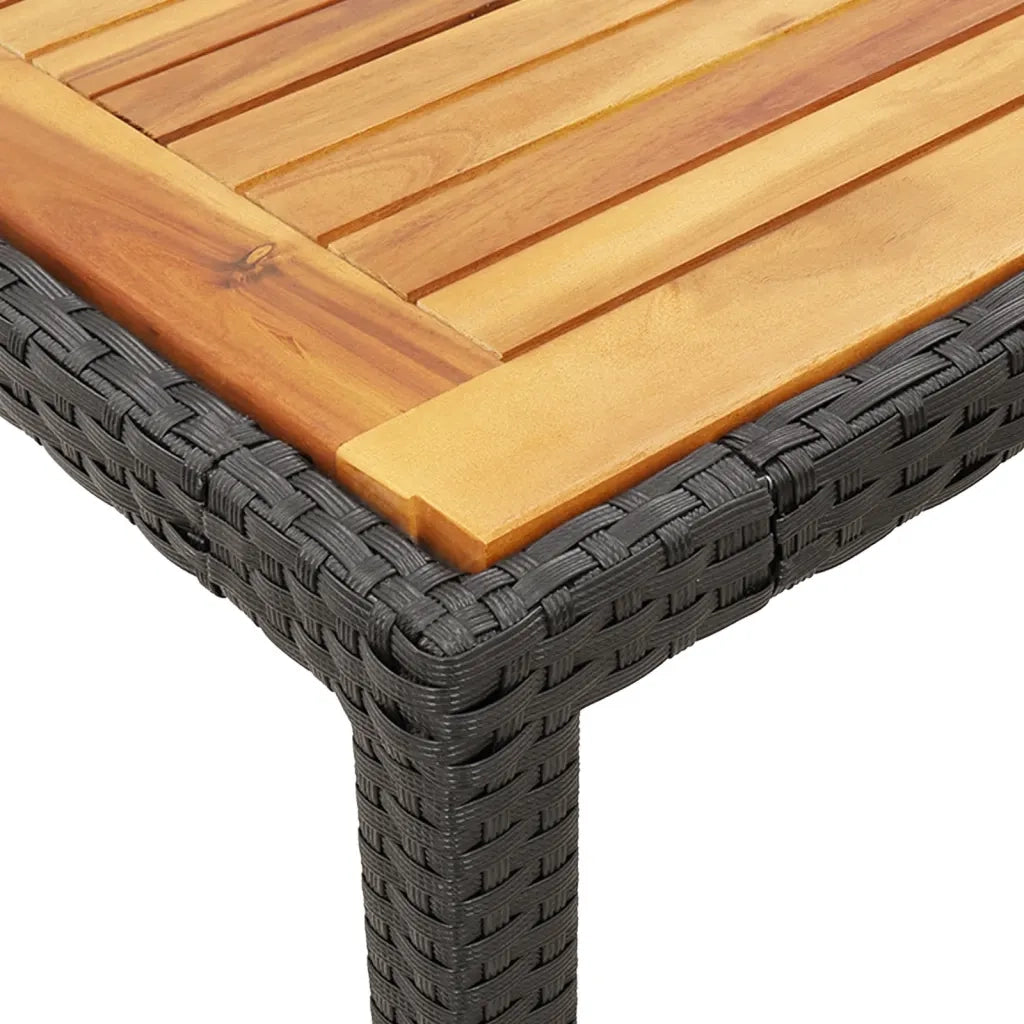 Set da Bistrò 3 pz con Cuscini Nero in Polyrattan 3212036