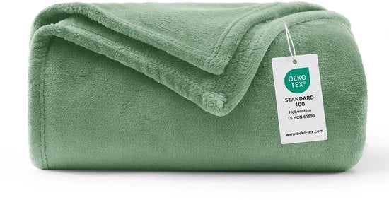 Piuma soffice deken in fleece - 150x200 cm - Adatto per interni ed esterni - XL - Verde
