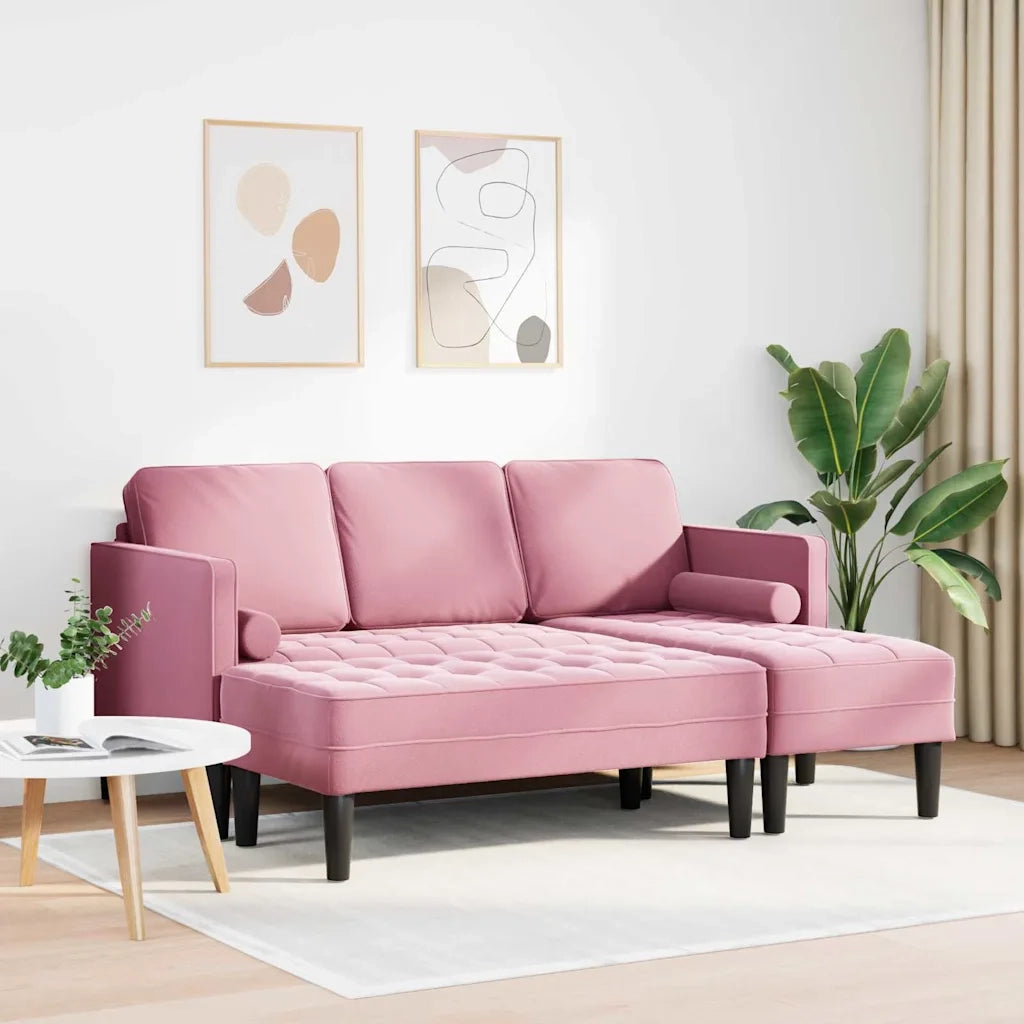 Set di divani con cuscino 2 pcs Rosa Poliestere 3329268