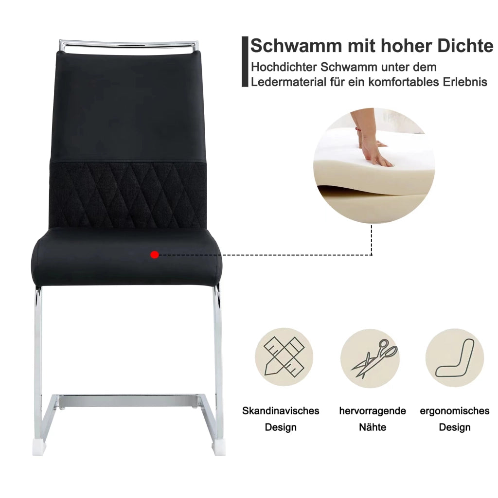 SEDIA Ergonomica Nero in Metallo